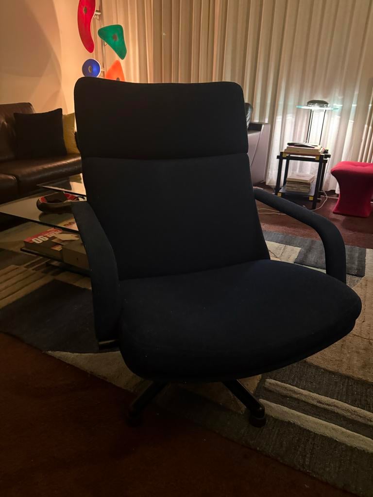 Artifort F141/F142 Fauteuil - Geoffrey Harcourt, Huis en Inrichting, Stoelen, Ophalen, Gebruikt, Blauw, Eén
