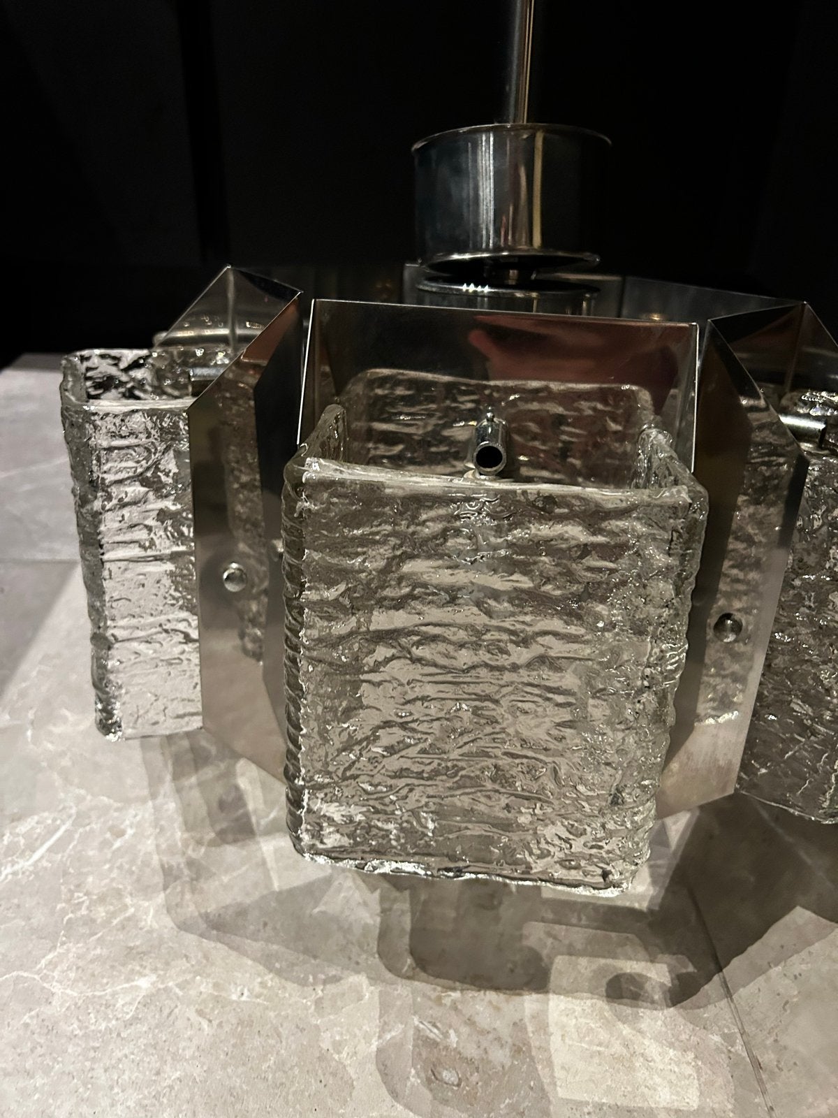 Italiaanse midcentury Mazzega Murano plafondlamp, Ophalen