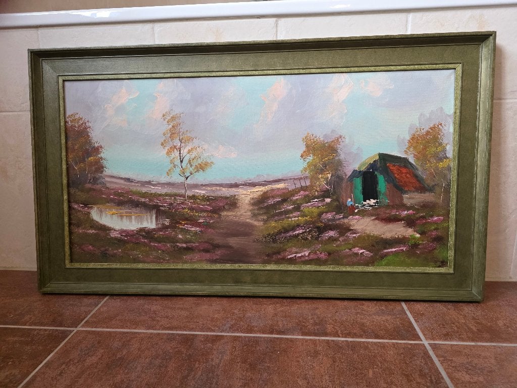Schilderij met Heide, Antiek en Kunst, Ophalen of Verzenden, Landschap