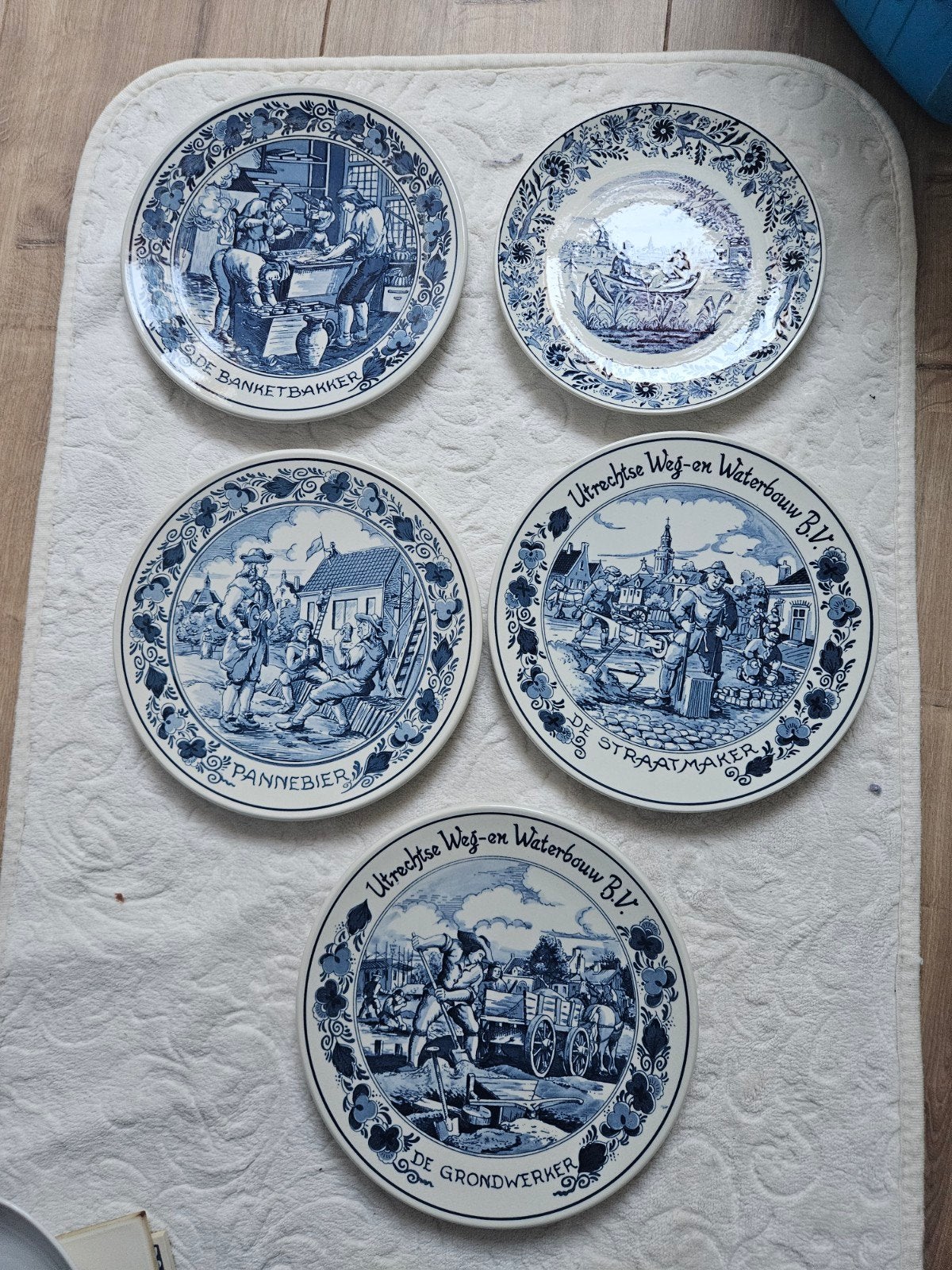 Set van 5 Royal Goedewaagen Delft Blauw wandborden, Antiek en Kunst, Ophalen
