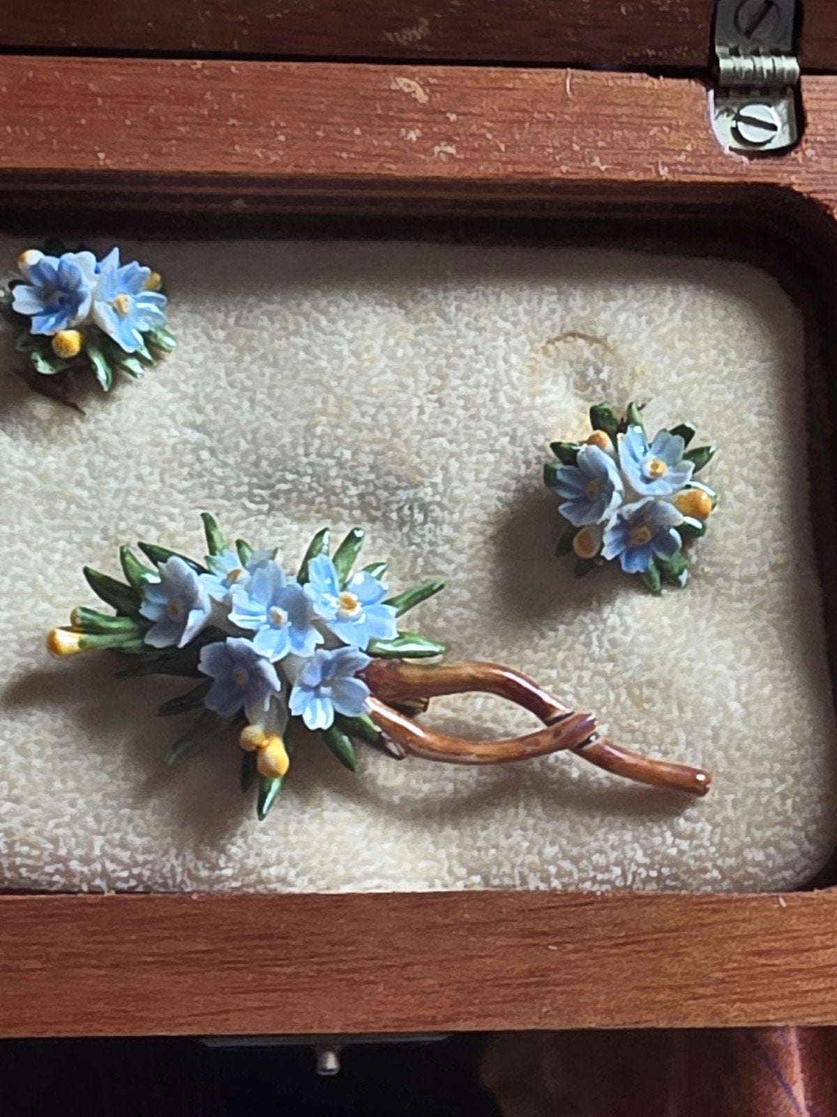 Capodimonte Porselein Broche & Oorklippen - Jaren '60, Ophalen of Verzenden