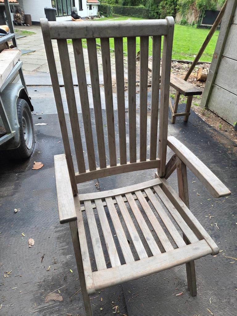 2 stuks teak houten stoelen, Ophalen, Teakhout, Inklapbaar