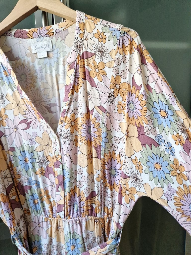 Cotton Club zomerjurk vintage look als nieuw, Kleding | Dames, Jurken, Verzenden, Maat 42/44 (L), Zo goed als nieuw, Roze