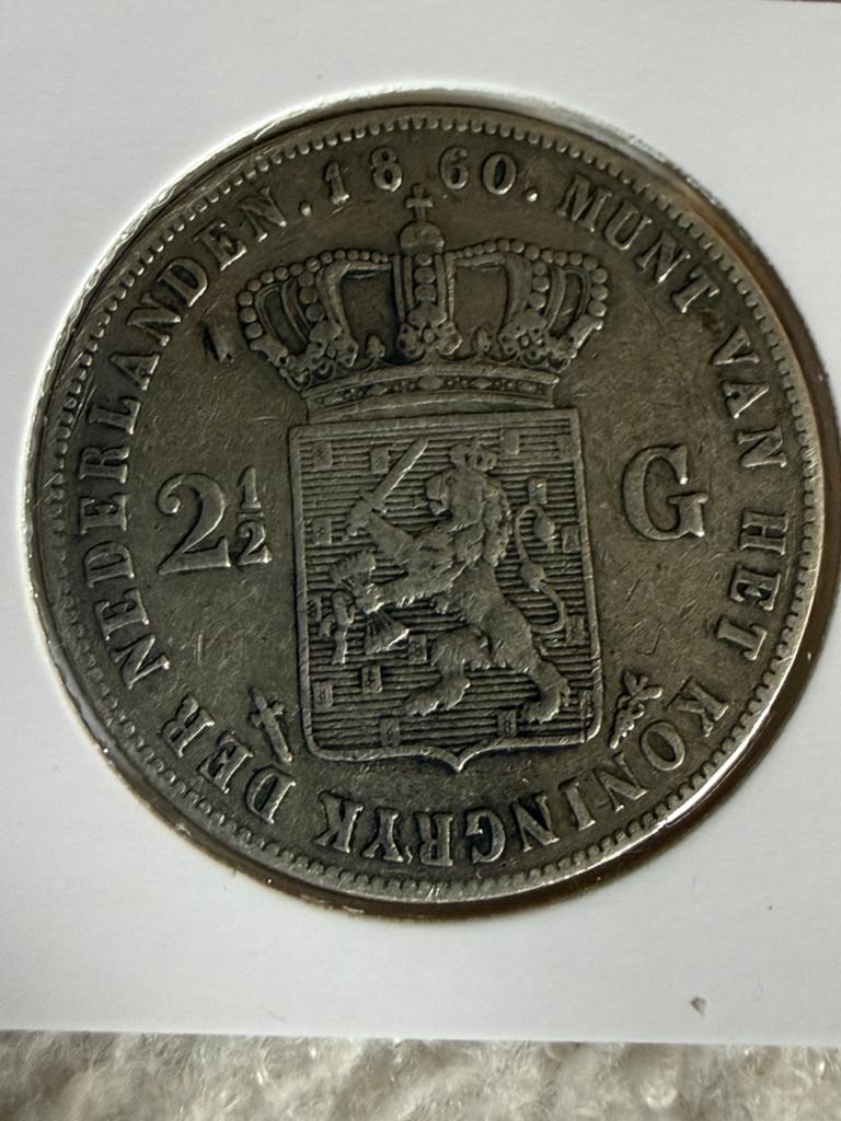 Rijksdaalder 1860 Willem III, Koning Willem III, Zilver, Ophalen of Verzenden, Losse munt