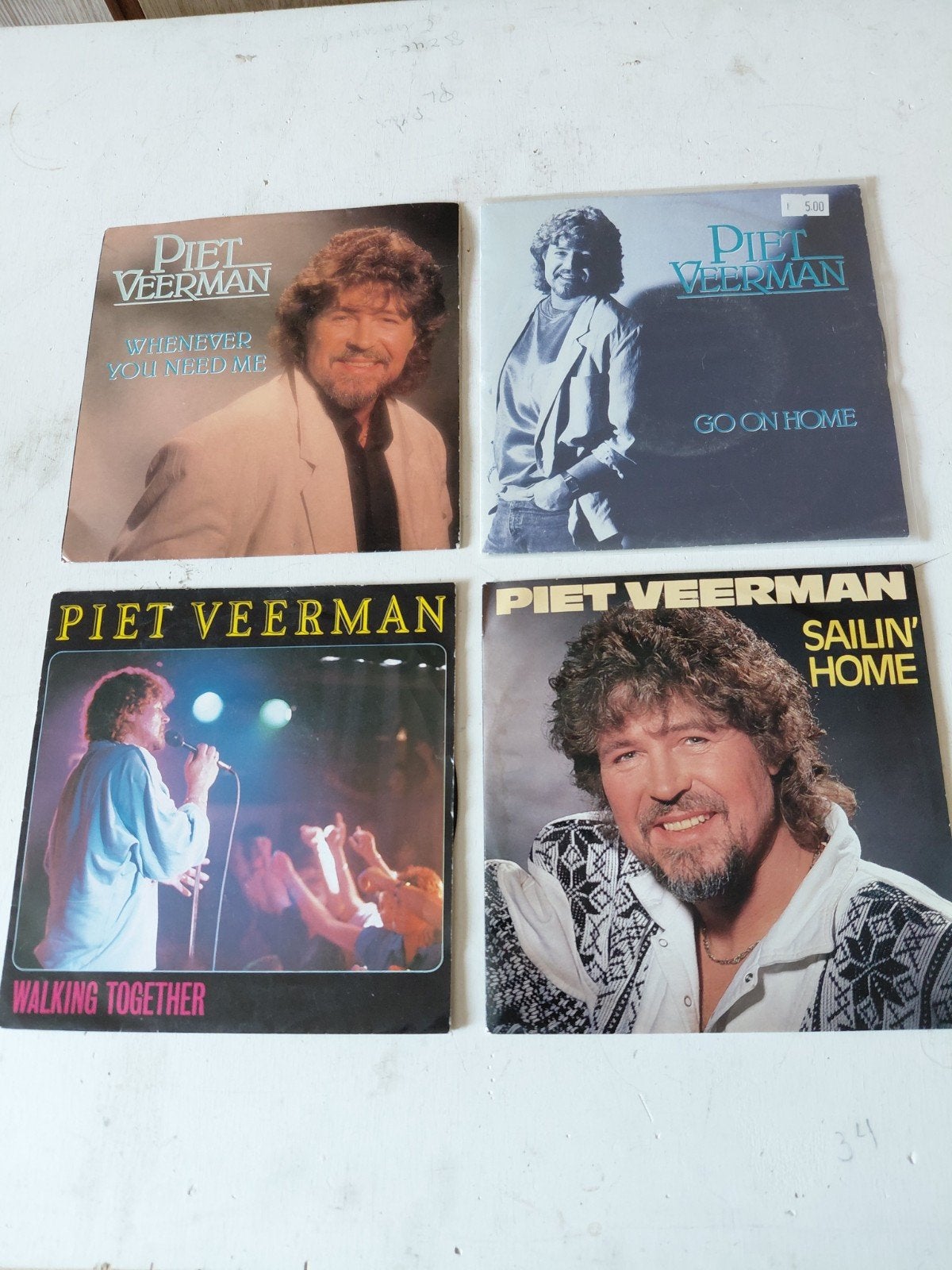 Piet Veerman Vinyl Singles Collectie (4 stuks), Gebruikt, 7 inch, Ophalen of Verzenden, Pop