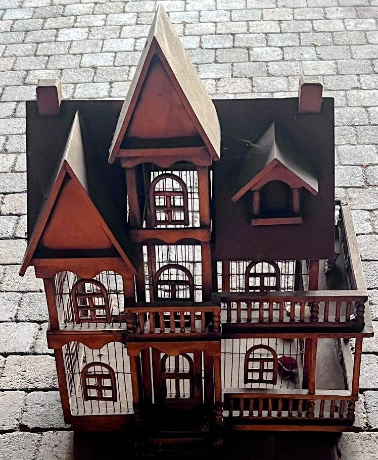 Grote houten antieke vogelkooi, Antiek en Kunst, Curiosa en Brocante, Ophalen