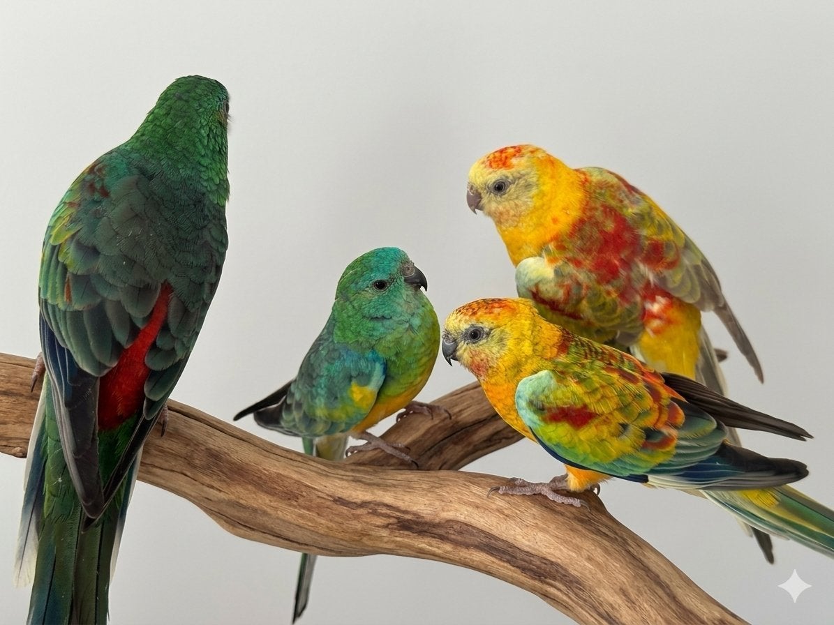 Red-rumped parrot, Meerdere dieren, Parkiet
