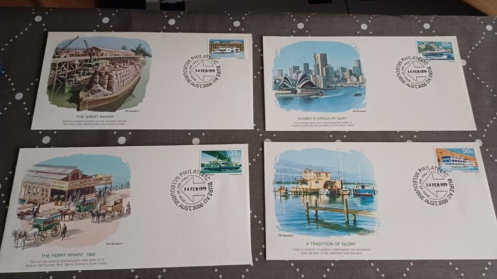 5 x fdc Australië, Postzegels en Munten, Postzegels | Eerstedagenveloppen, Ophalen of Verzenden, Onbeschreven, Rest van de wereld