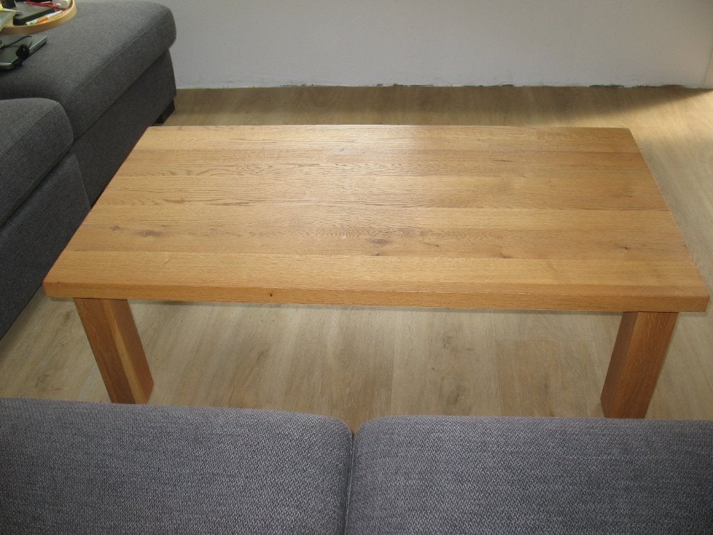 Eikenhouten Salon Tafel Landelijk Klassiek, Ophalen, Gebruikt, Landelijk Klassiek, 100 tot 150 cm