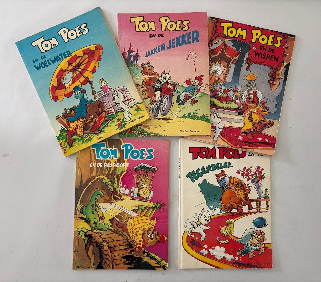 Tom Poes Albums (5 delen), Gelezen, Marten Toonder, Ophalen of Verzenden, Meerdere stripboeken