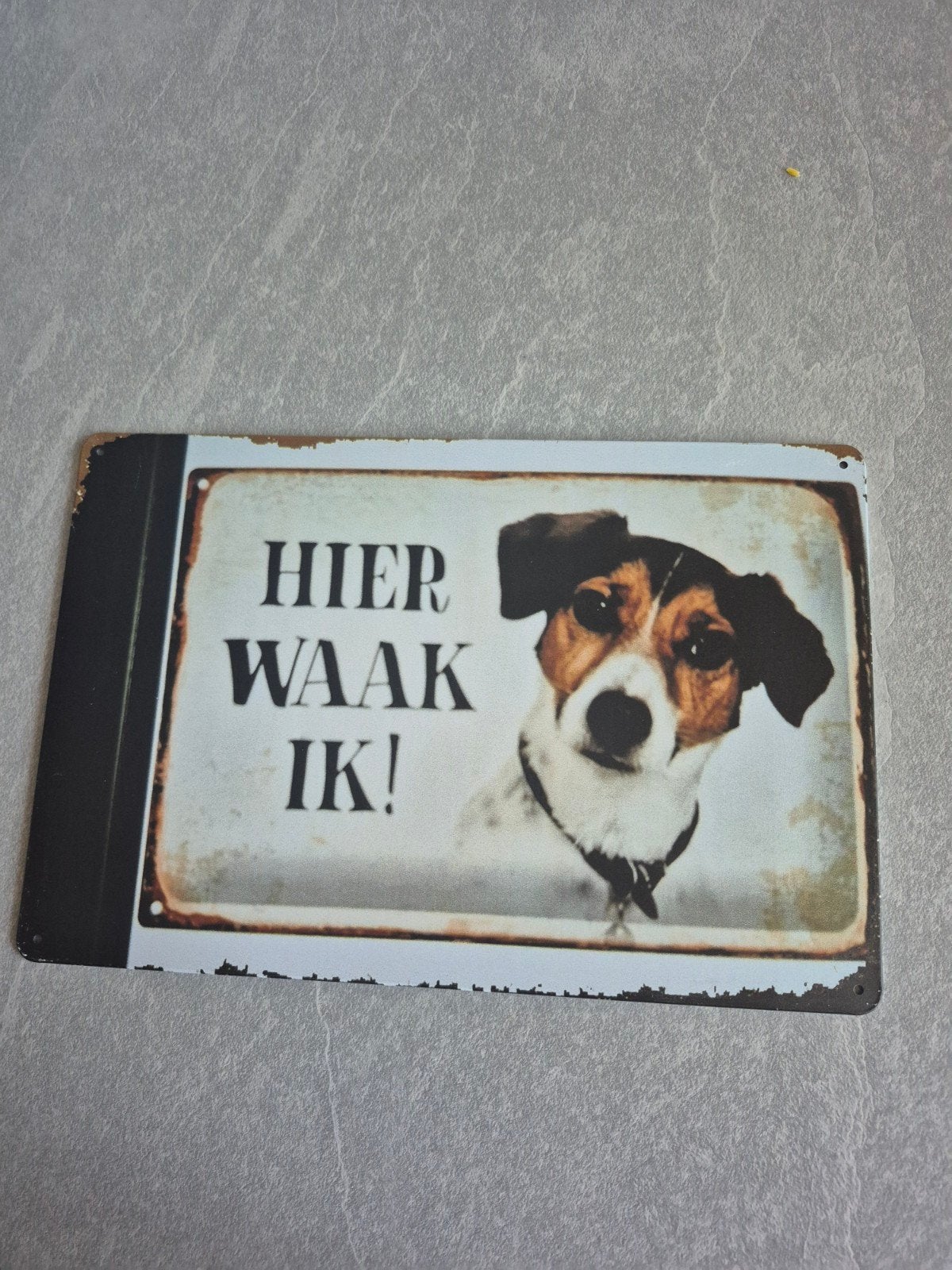 Hier Waak Ik! - Jack Russell Metalen Bord, Ophalen of Verzenden, Nieuw, Reclamebord