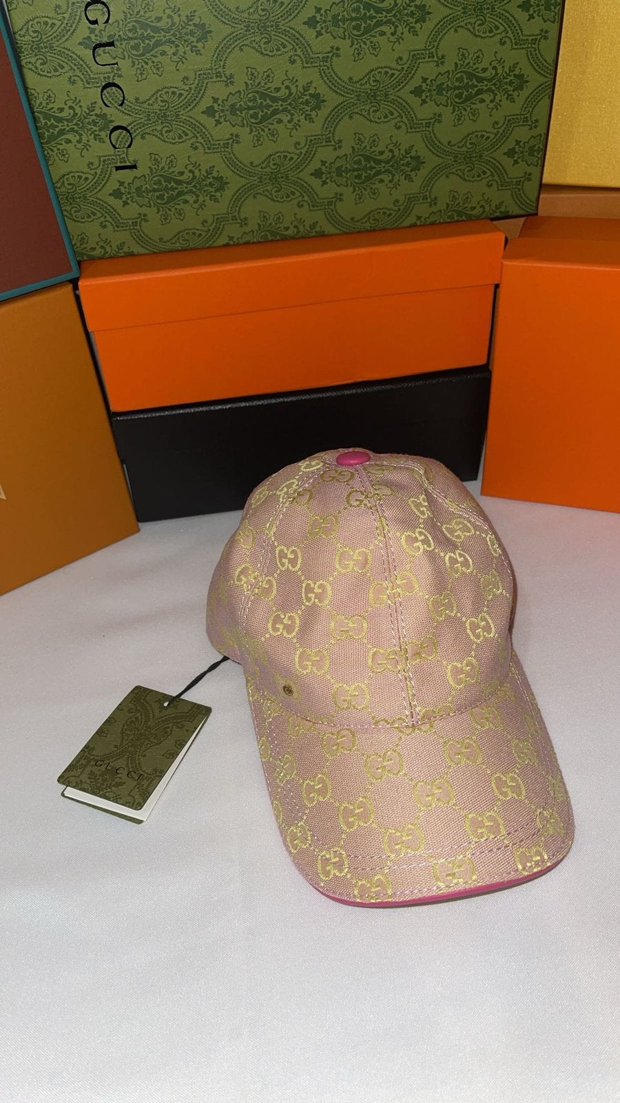 Roze gucci pet, met kaartje en doos, Ophalen of Verzenden, Nieuw, One size fits all, Pet