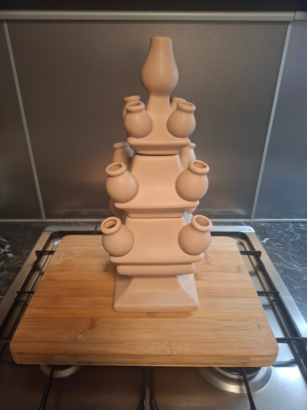 Heinen Delfts Blauw Tulpenvaas Beige Mat, Ophalen of Verzenden, Nieuw