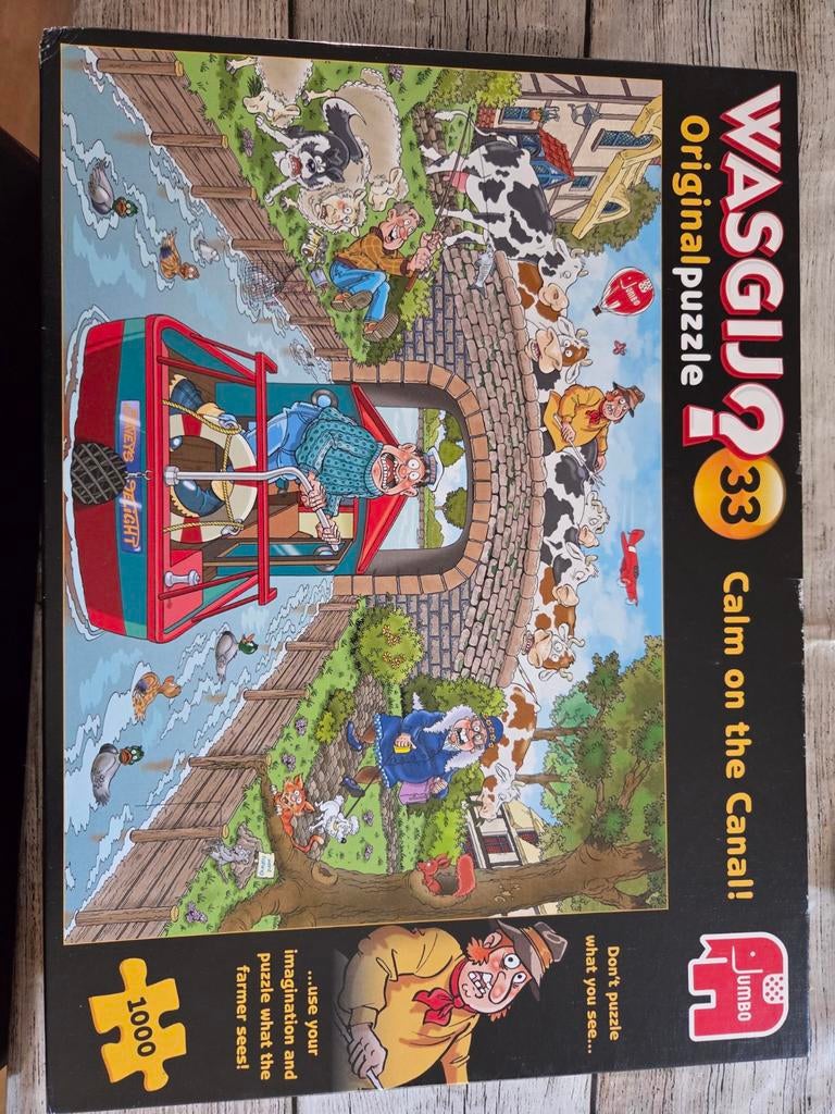 WASGIJ? 33 Original puzzel - Calm on the Canal! 1000 stukjes, Ophalen of Verzenden, 500 t/m 1500 stukjes, Zo goed als nieuw, Legpuzzel