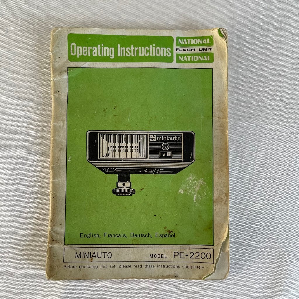 Vintage handleiding van de Miniauto PE-2200 Flash Unit, Ophalen of Verzenden, Gebruikt, Overige merken