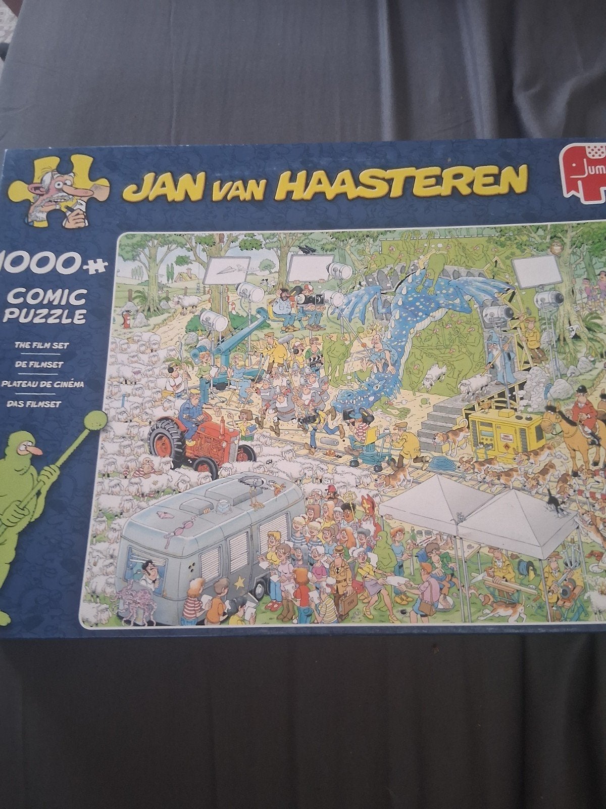 Jan van Haasteren puzzel - The Film Set (1000+ stukjes), Ophalen of Verzenden, 500 t/m 1500 stukjes, Gebruikt, Legpuzzel