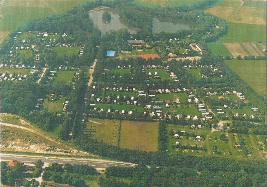 Wernhout Camping Patersven Luchtfoto 80er jaren, Ophalen of Verzenden, 1980 tot heden, Gelopen, Noord-Brabant