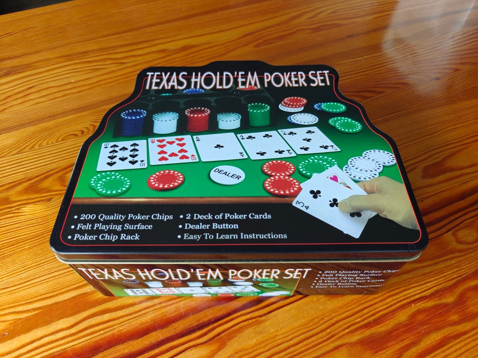 Texas Hold 'em Poker Set in Blik, Ophalen of Verzenden, Zo goed als nieuw