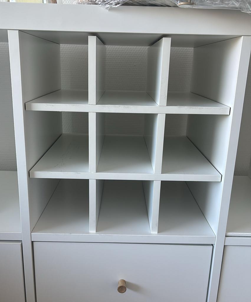Ikea Kallax inzetstukken: wijnrek en plank (33x33 cm), Ophalen, Gebruikt, 5 tot 15 flessen, Minder dan 50 cm