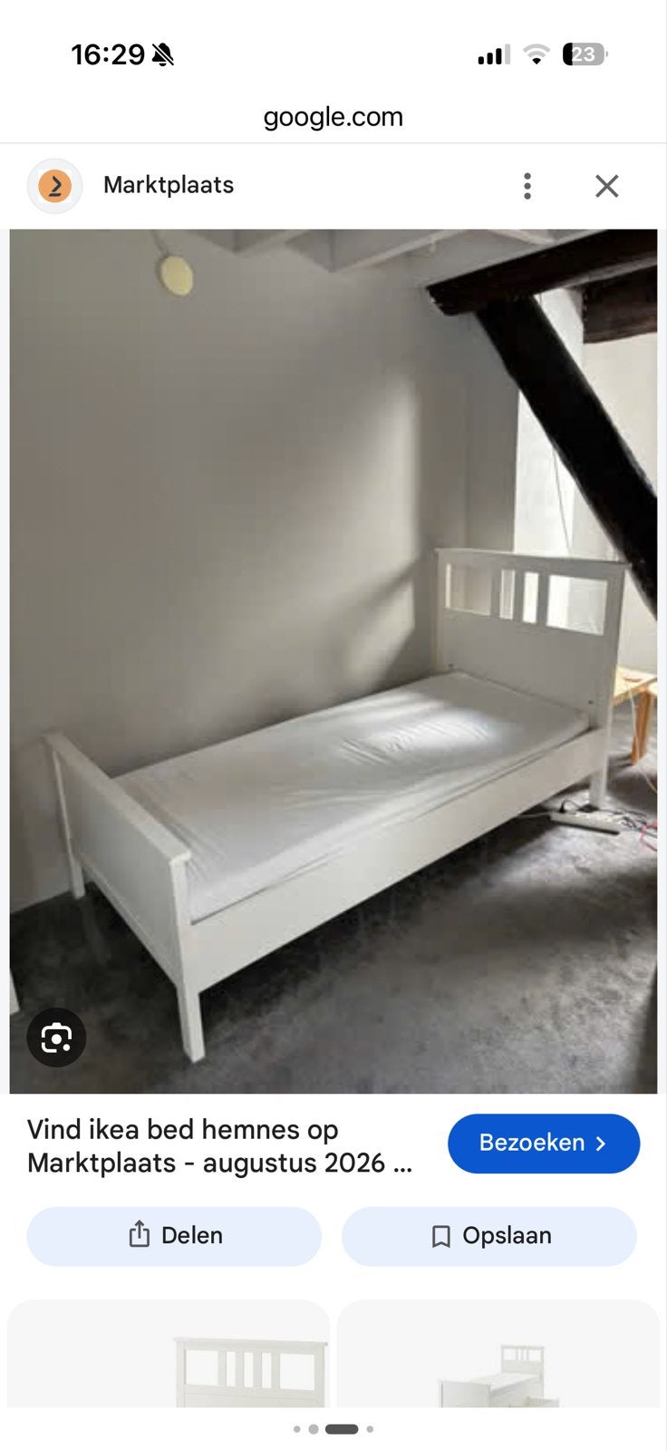 IKEA HEMNES Eenpersoonsbed 90x200 cm - met matras Hövag Wit, Huis en Inrichting, Ophalen, Gebruikt, 90 cm, Eenpersoons