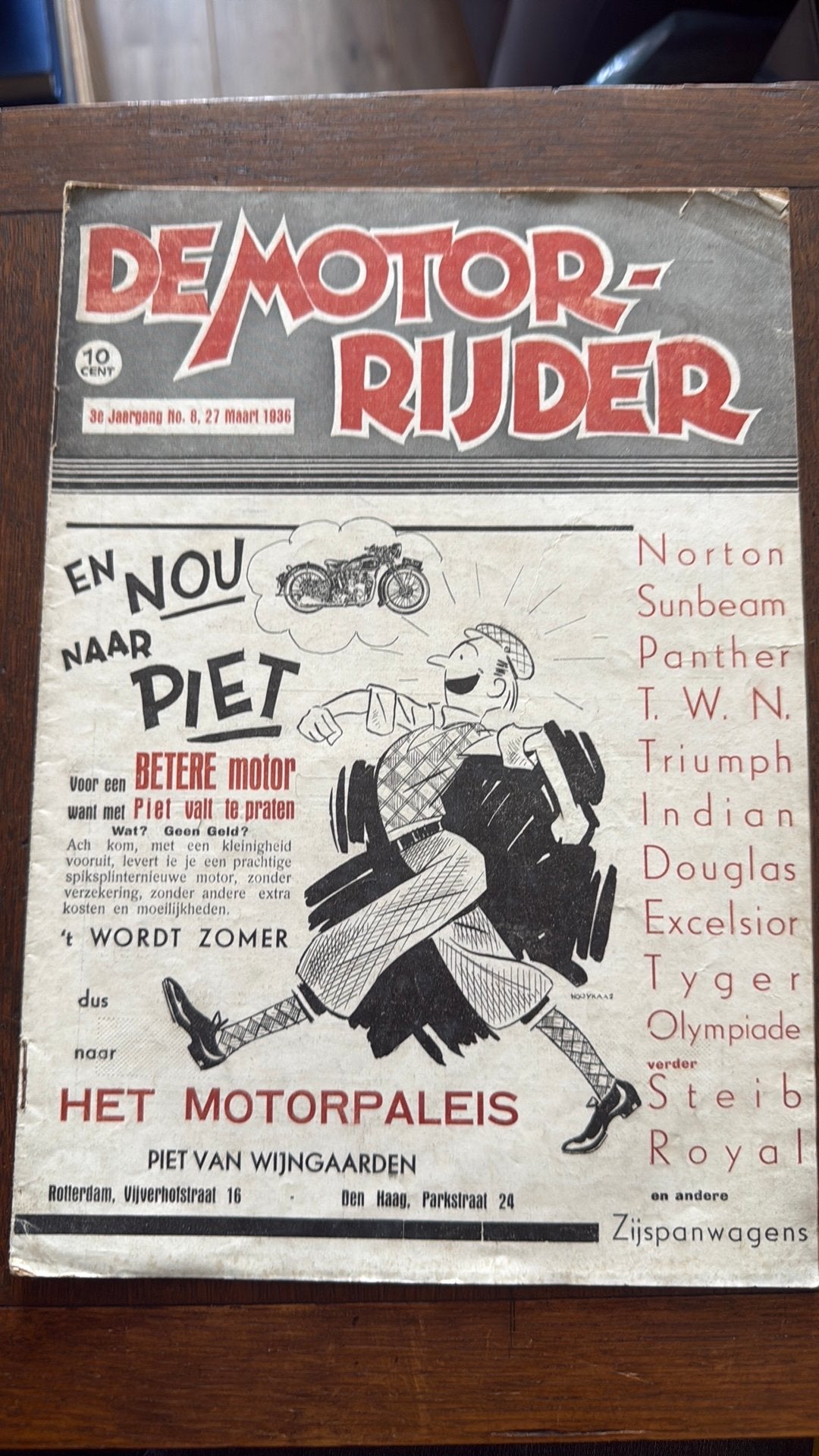 De Motorrijder tijdschrift 27 maart 1936 - Oude motoren, Ophalen of Verzenden, Gelezen, Algemeen