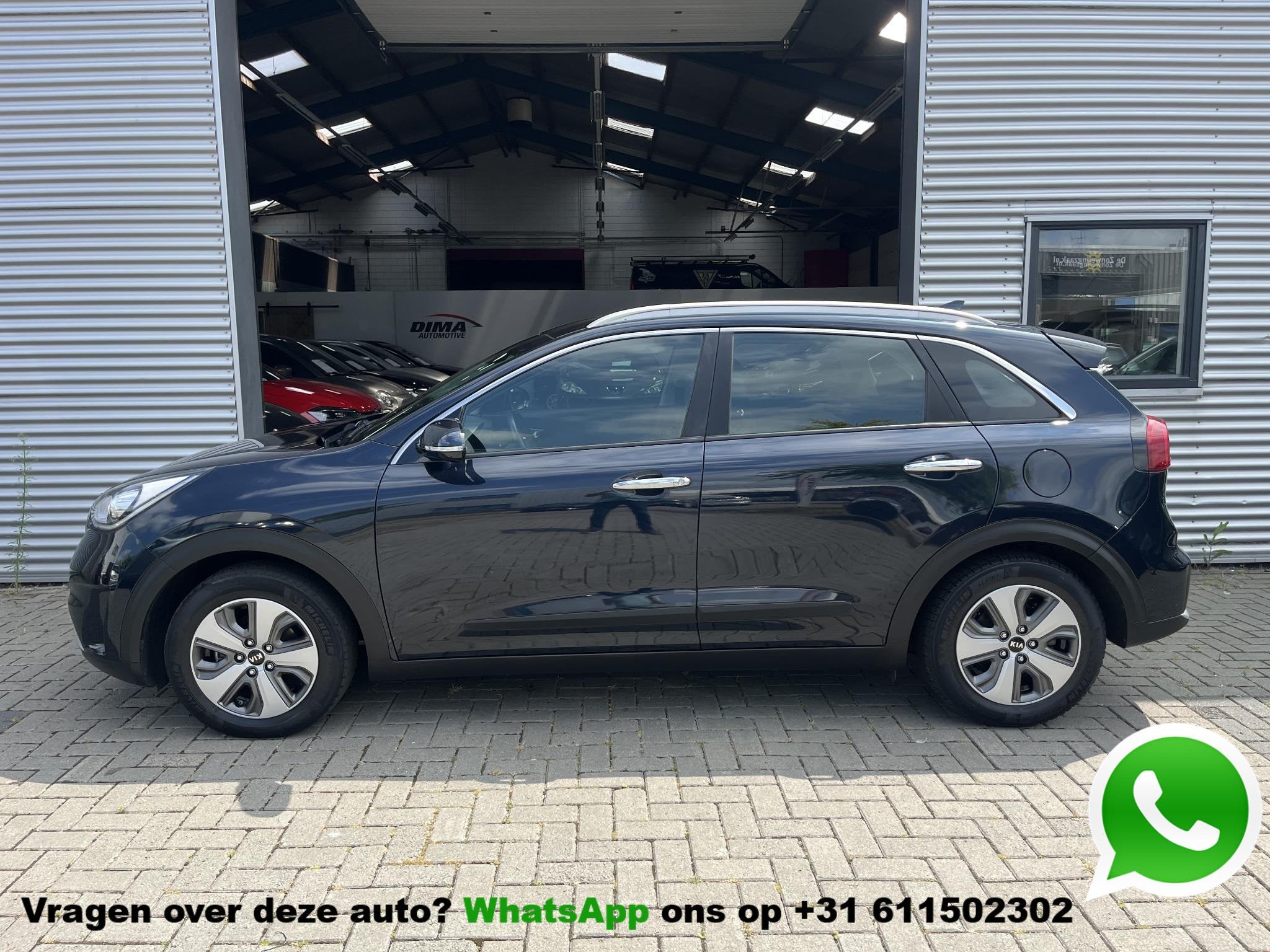 Kia Niro 1.6 GDi Hybrid DynamicLine / Trekhaak / Car-Play, Auto's, Kia, Gebruikt, Euro 6, 2 kWh, Blauw