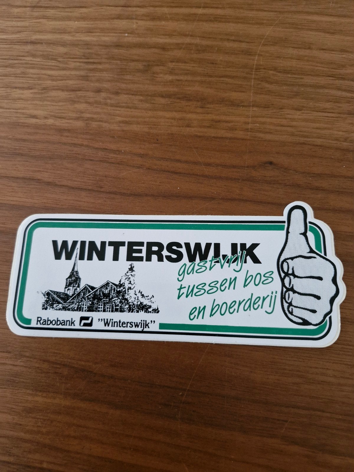 12045 Sticker Winterswijk gastvrij tussen bos en boerderij, Ophalen of Verzenden, Zo goed als nieuw, Overige typen