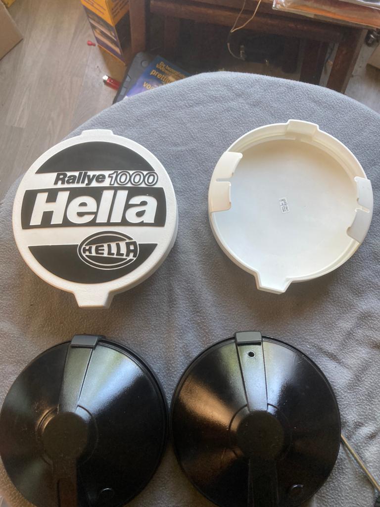 Oldtimer 2 Hella verstralers type Rallye 1000 met covers, Auto-onderdelen, Verlichting, Ophalen of Verzenden, Gebruikt