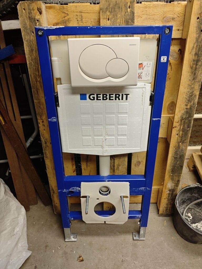 Geberit Inbouwreservoir toilet / wandcloset incl. drukplaat, Ophalen, Gebruikt, Toilet