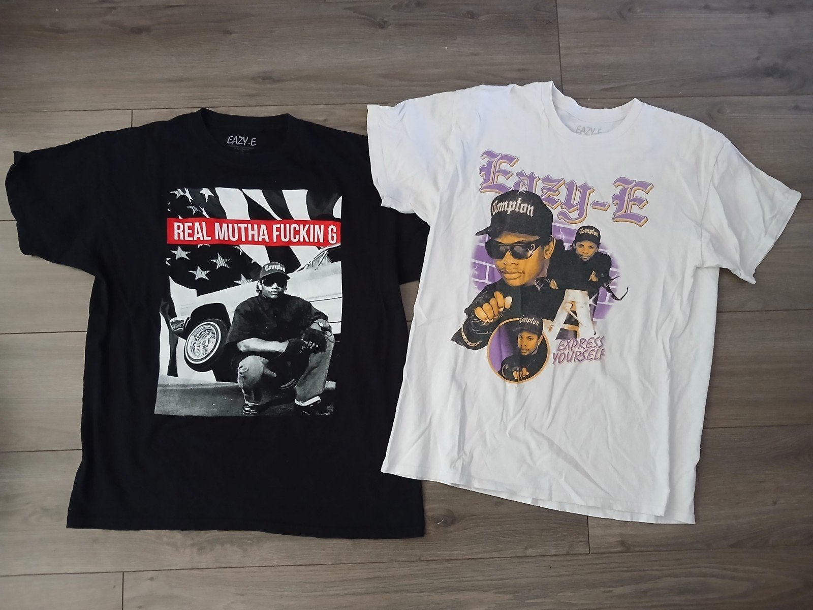 eazy E T-shirts maat L, Ophalen, Gedragen, Zwart
