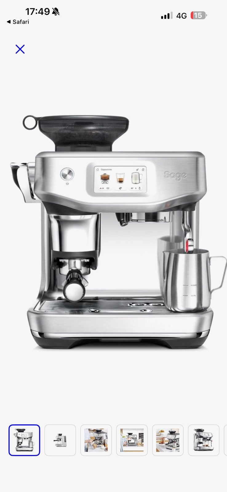 Sage barista touch inpress, Ophalen, Zo goed als nieuw, Espresso apparaat
