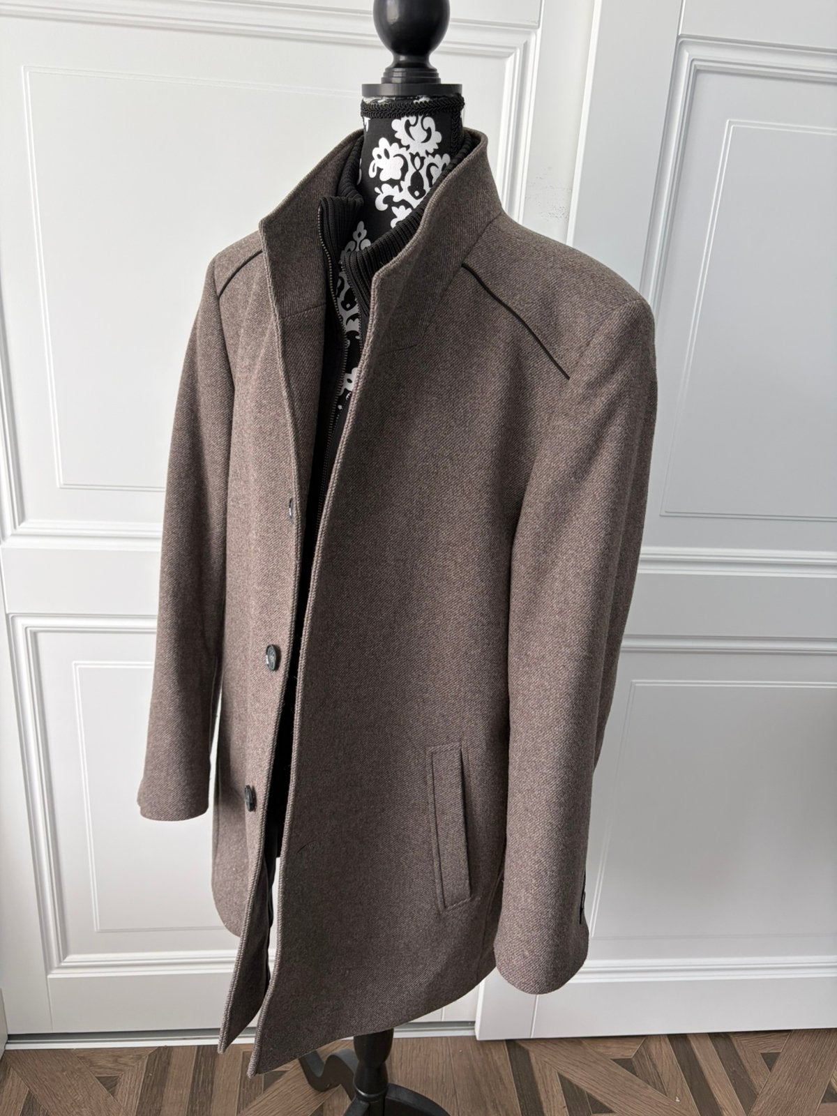 S4 Jacket Wollen Herenjas /Kortemantel (Maat 54) – Topstaat, Ophalen of Verzenden, Zo goed als nieuw, Maat 52/54 (L), Bruin