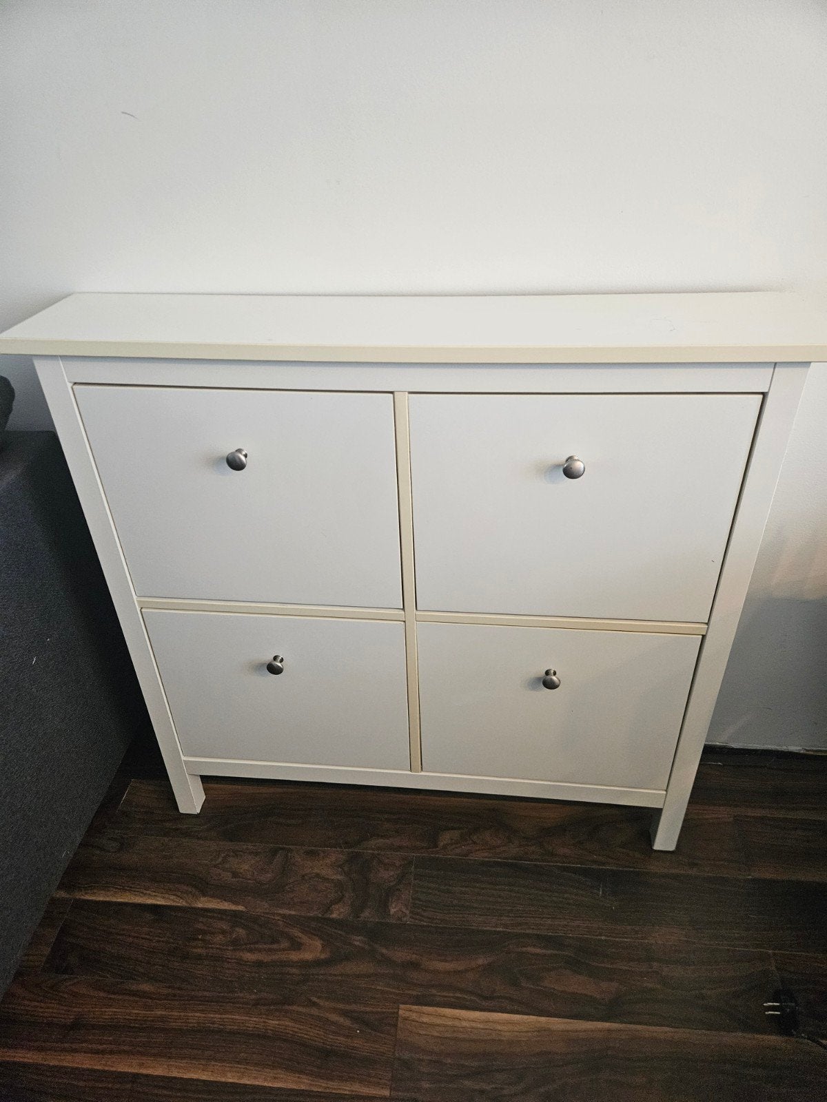 Witte Schoenenkast met 4 Laden - 101x106x22 cm, Ophalen, Gebruikt