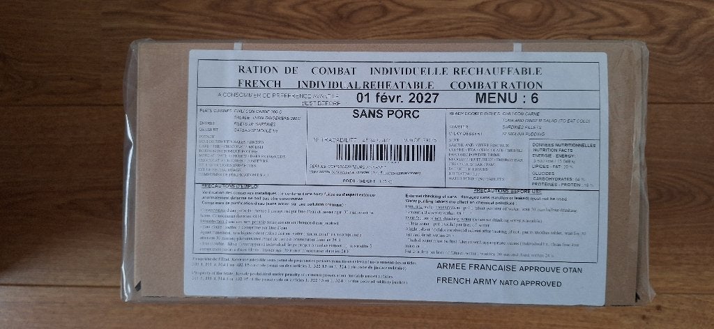 RICR 24h - Frans legerrantsoen menu 6, Ophalen of Verzenden, Overige soorten, Overige gebieden, Overige typen