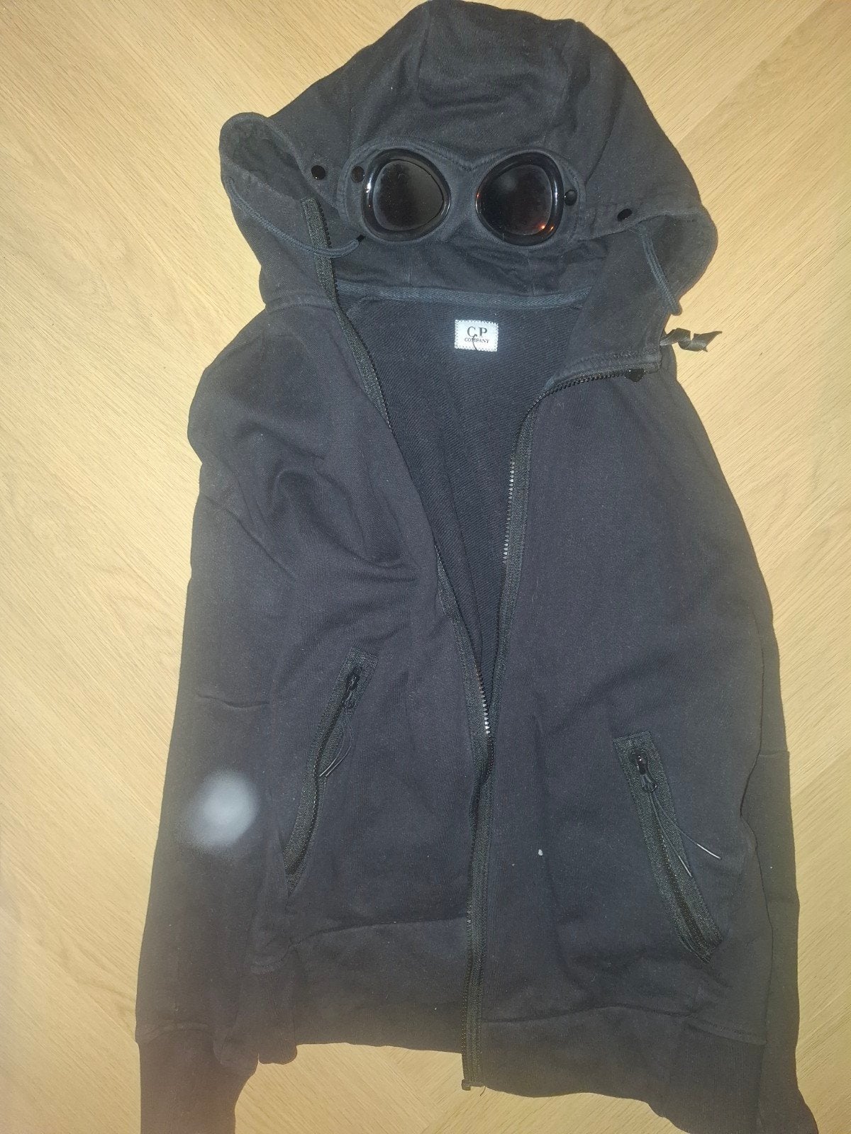 CP Company Goggle Hoodie Zwart Large, Ophalen of Verzenden, Zo goed als nieuw, CP Company