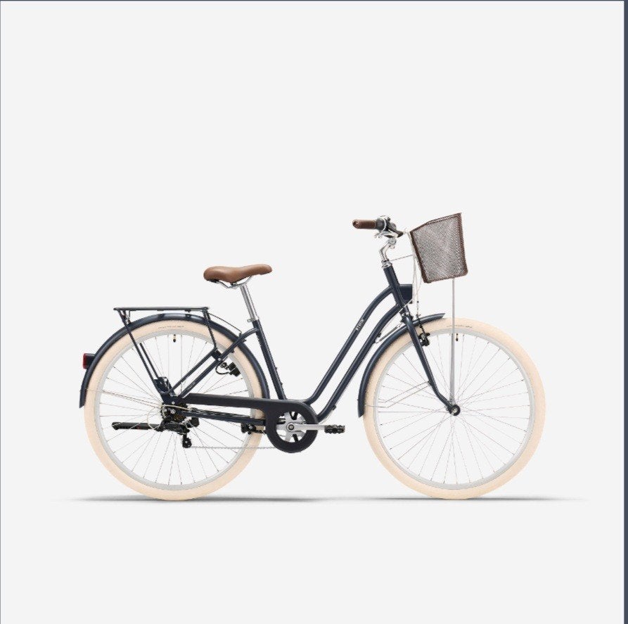 Stadsfiets 520 laag frame donkerblauw, S/M, Marineblauw, (Extra) lage instap, Velgrem, Zo goed als nieuw, 50 tot 53 cm