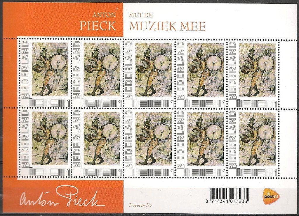 Anton Piek blok XXX. ADV. no.43 R., Verzenden, Na 1940, Postfris
