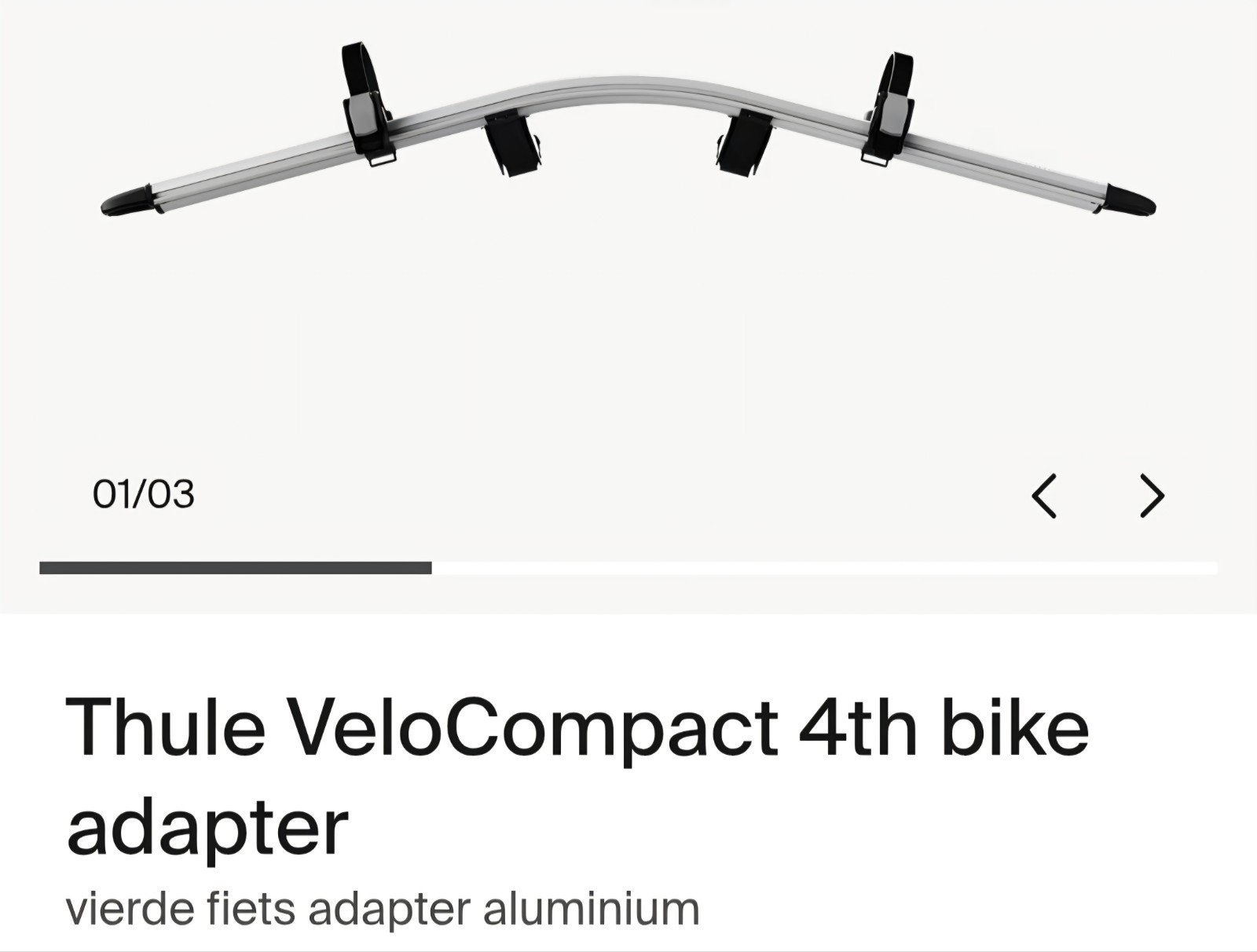 Thule VeloCompact 9261: 4e fiets adapter aluminium, Ophalen, Gebruikt