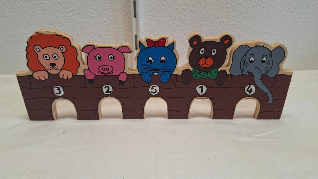 Houten Dieren  knikkerspel met Nummers, Ophalen of Verzenden, Gebruikt, Overige typen