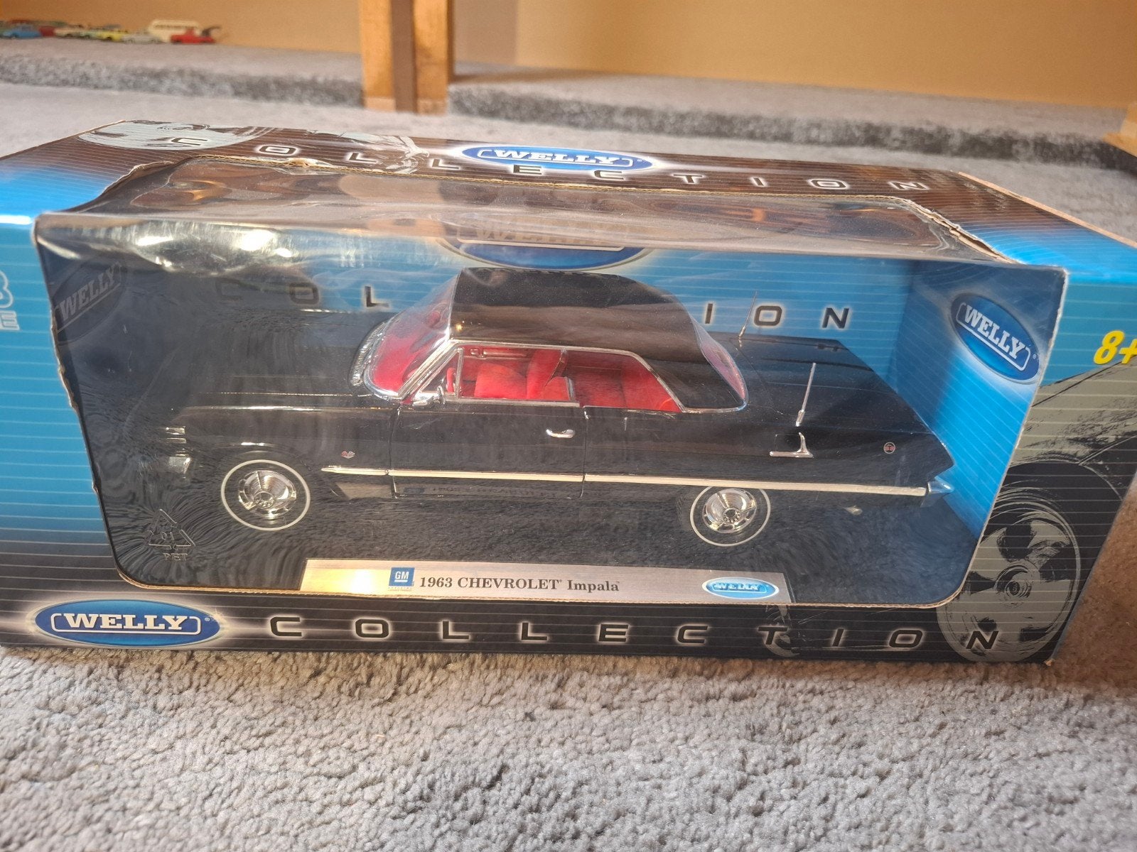 Welly 1:18 Chevrolet Impala 1963 Zwart - Nieuw in doos, Hobby en Vrije tijd, Modelauto's | 1:18, Ophalen of Verzenden, Nieuw, Auto