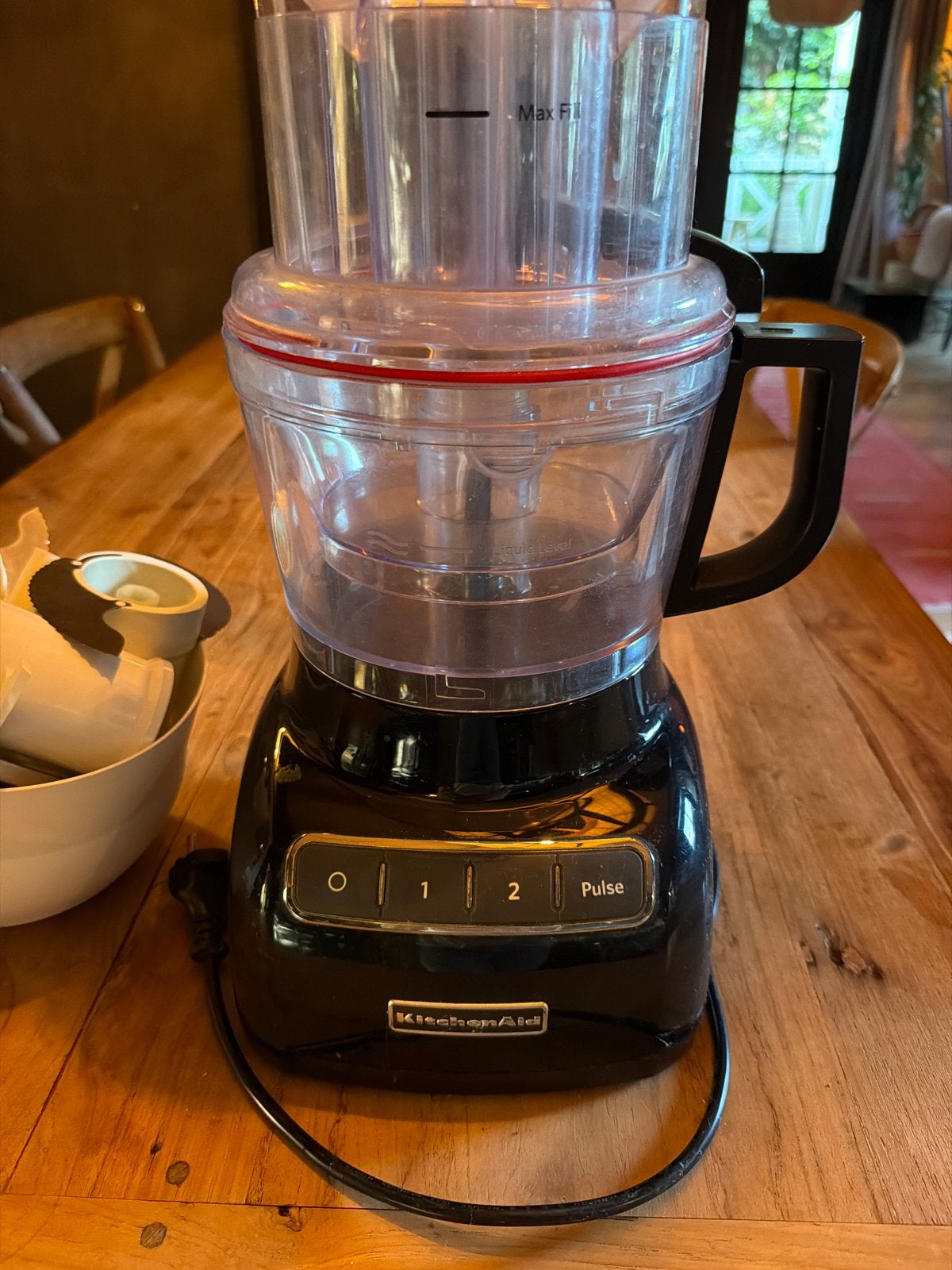 KitchenAid Foodprocessor Zwart - Krachtige Keukenhulp, Gebruikt, Verzenden, 3 snelheden of meer, 2 tot 3 liter