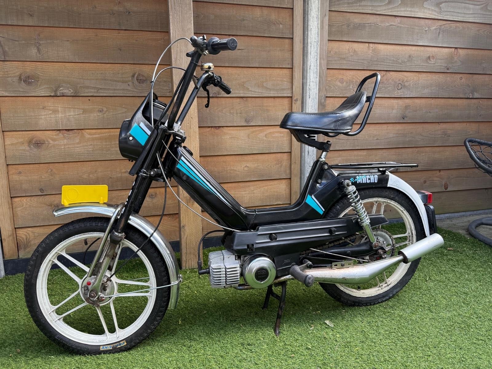 Puch Maxi Rider Macho 70cc Airsal, Proma uitlaat, geel kente, Fietsen en Brommers, Brommers | Puch, Ophalen, Gebruikt, Maximaal 45 km/u