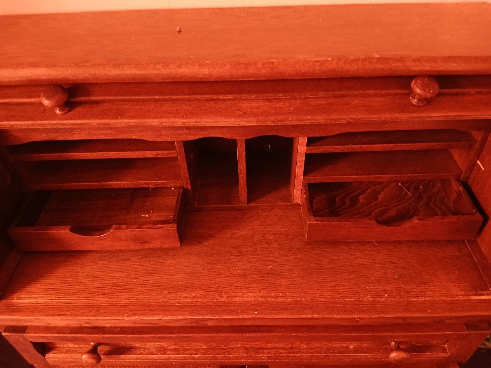 Antieke rolluikkast / secretaire van massief hout, Ophalen of Verzenden, Gebruikt