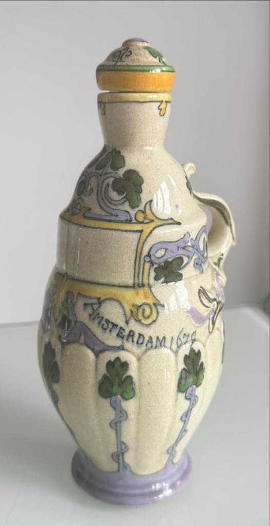 Plateel kruikje Wijnand Fockink, Holland Utrecht (1896-1906), Ophalen of Verzenden