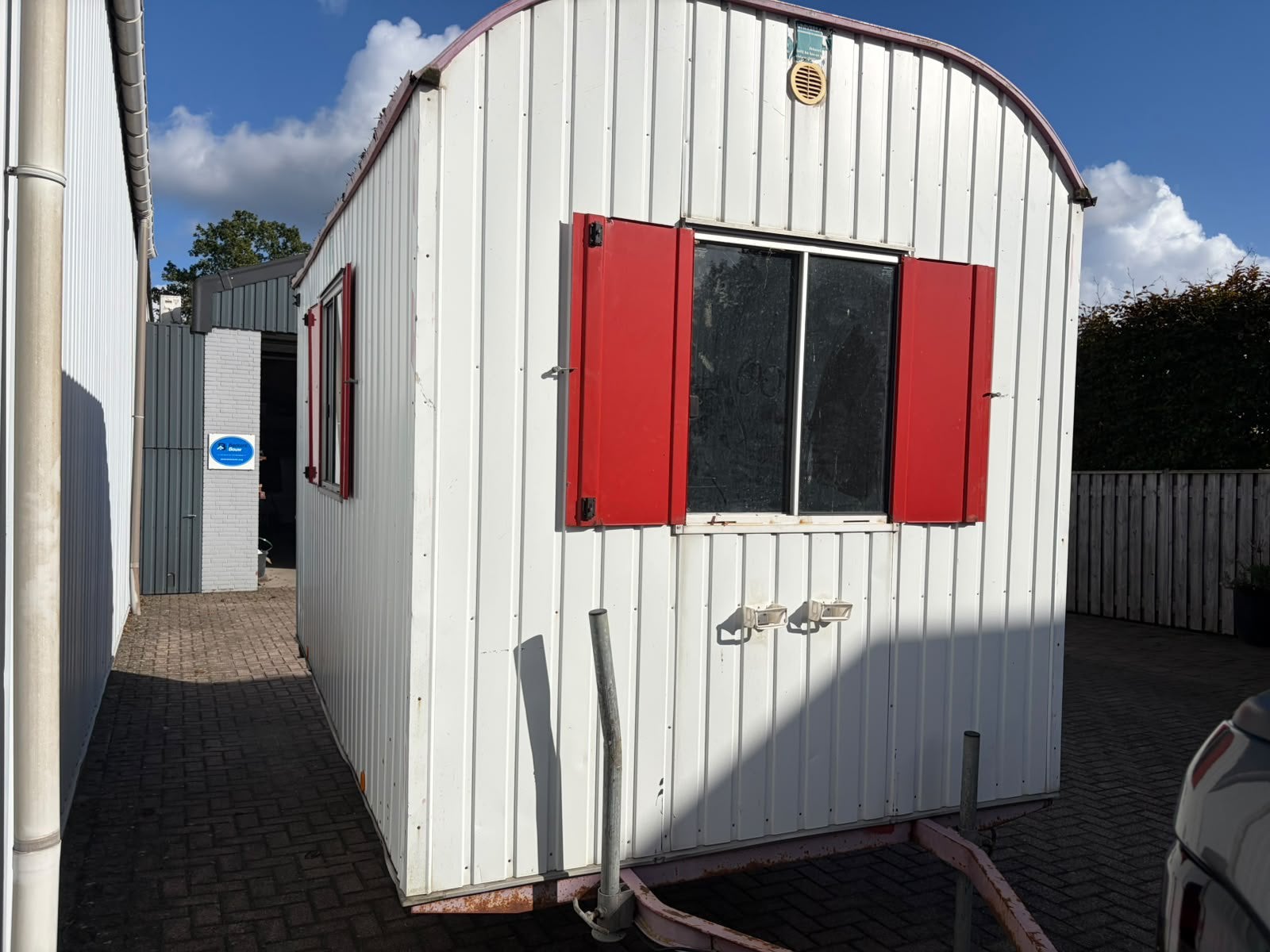 Schaftwagen pipowagen bouwkeet schaftkeet, Doe-het-zelf en Verbouw, Ophalen, Gebruikt