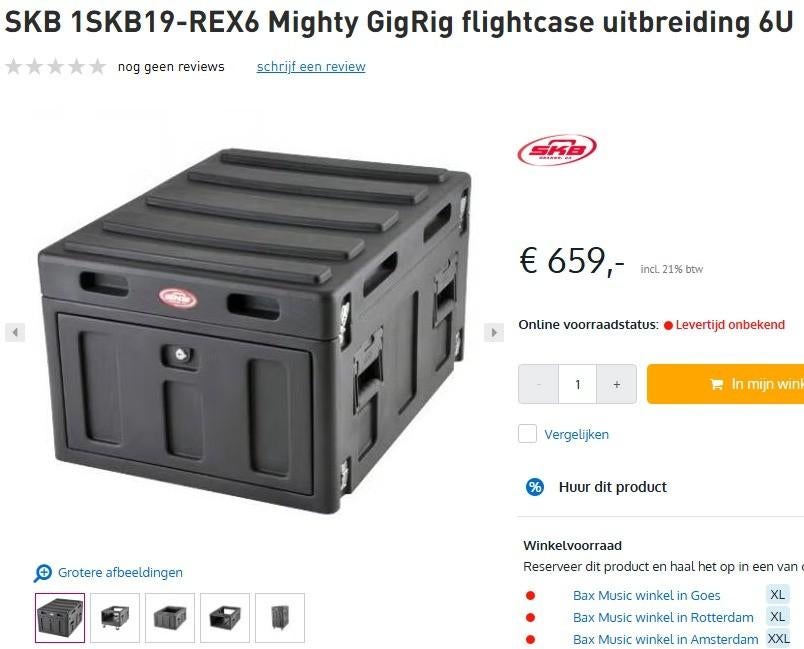 SKB 1SKB19-REX6 Mighty Expander 2x 6u - Nieuw!, Muziek en Instrumenten, Ophalen, Nieuw, Speaker of Versterker, Flightcase