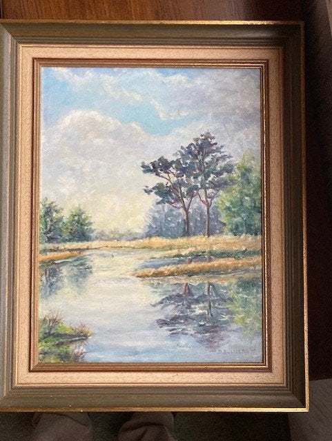 Schilderij landschap, Ophalen of Verzenden, Klassiek, Landschap