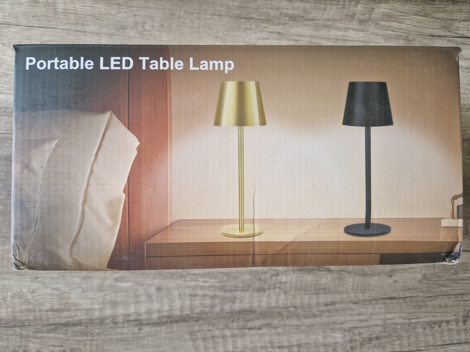 Nieuwe 2 Gouden Draagbare LED Tafellampen - In Doos, Huis en Inrichting, Lampen | Tafellampen, Goud, Oplaadbaar, Nieuw, Ophalen of Verzenden