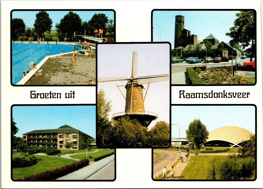 Groeten uit Raamsdonksveer - 2 ansichtkaarten, Verzamelen, Verzenden, 1960 tot 1980, Gelopen, Noord-Brabant