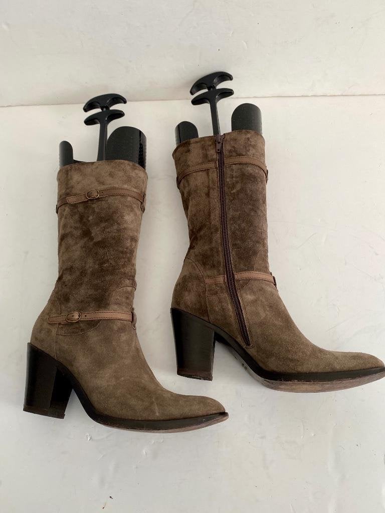 J482 Fru.it maat 39 leren laarzen laarsjes boots leer bruin, Bruin, Ophalen of Verzenden, Zo goed als nieuw, Hoge laarzen